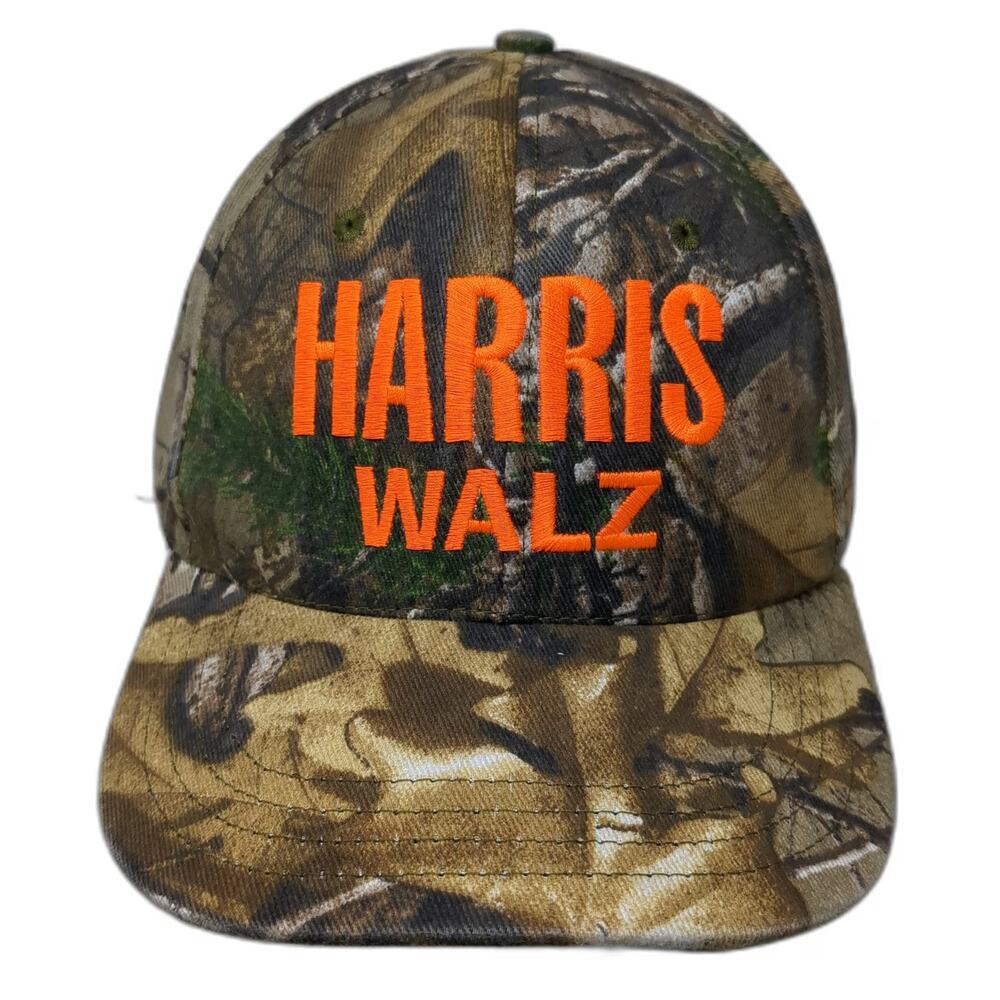 Unionwear Harris Walz Green Orange One Size Baseball Cap Hat Strapback Camo